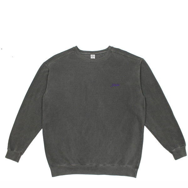 Small Script - Garment Dyed Crewneck - Pepper Black - SOLD OUT