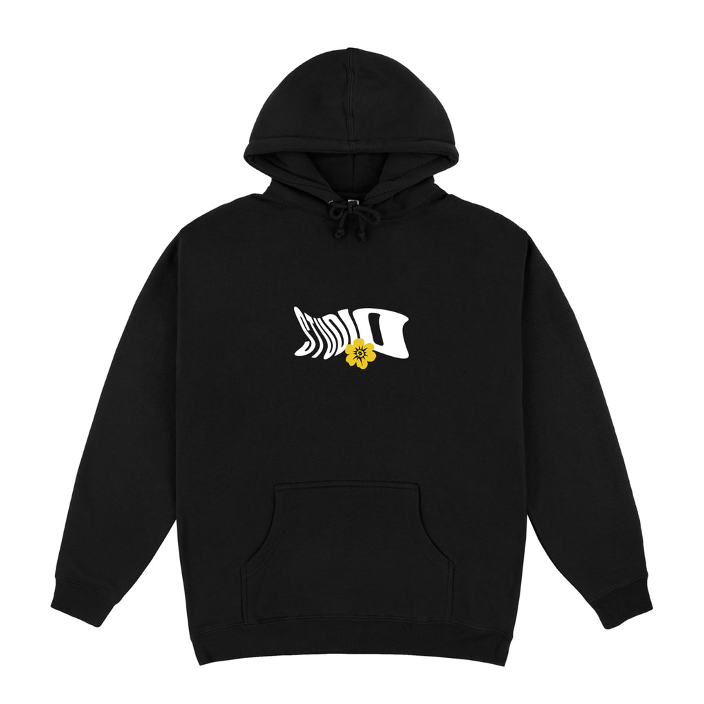 Floral Warp - Hoodie - Black