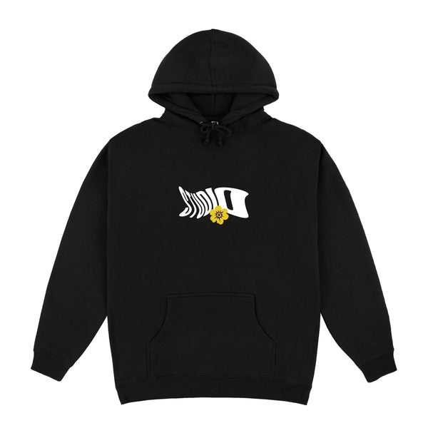 Floral Warp - Hoodie - Black