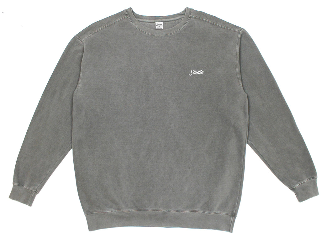 Small Script - Garment Dyed Crewneck - Grey - SOLD OUT