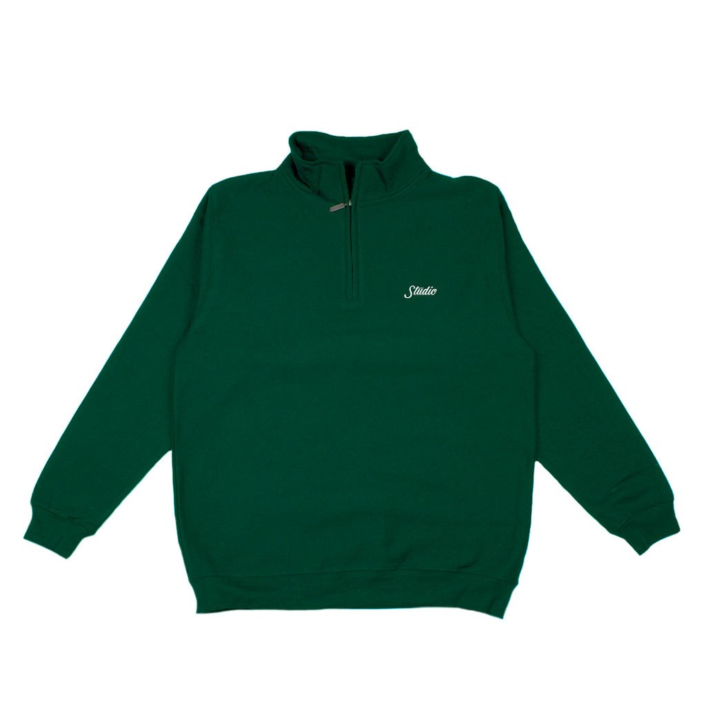 Small Script - Qtr Zip  Sweater - Forest - SOLD OUT