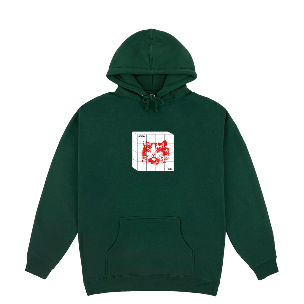 Cat in Cube - Hoodie - Forest - SOLD OUT