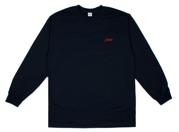 Small Script - L/S Tee - Navy - SOLD OUT