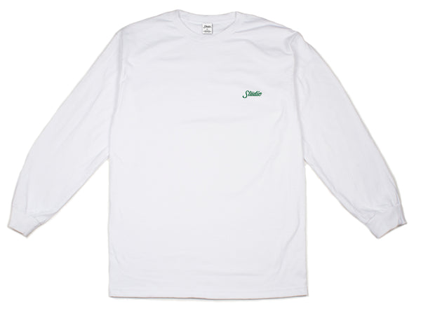 Small Script - L/S Tee - White - SOLD OUT