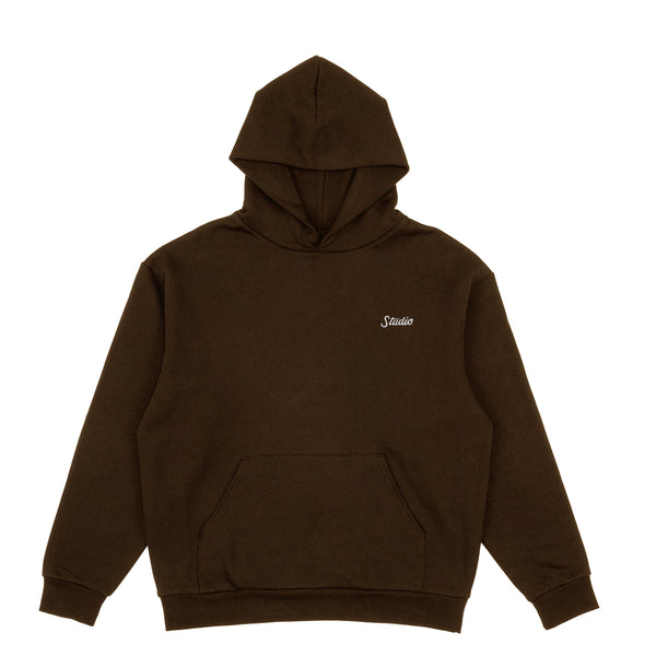 Small Script - Hoodie - Brown