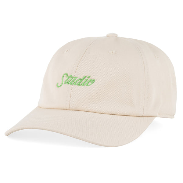Small Script - 6 Panel Dad Hat - Stone
