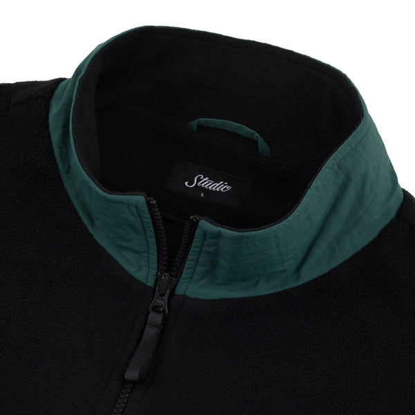 Peace Polar Fleece - Black w/Hunter Green Ripstop Trim