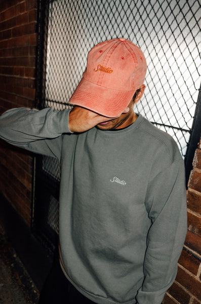 Small Script - Garment Dyed Crewneck - Grey - SOLD OUT