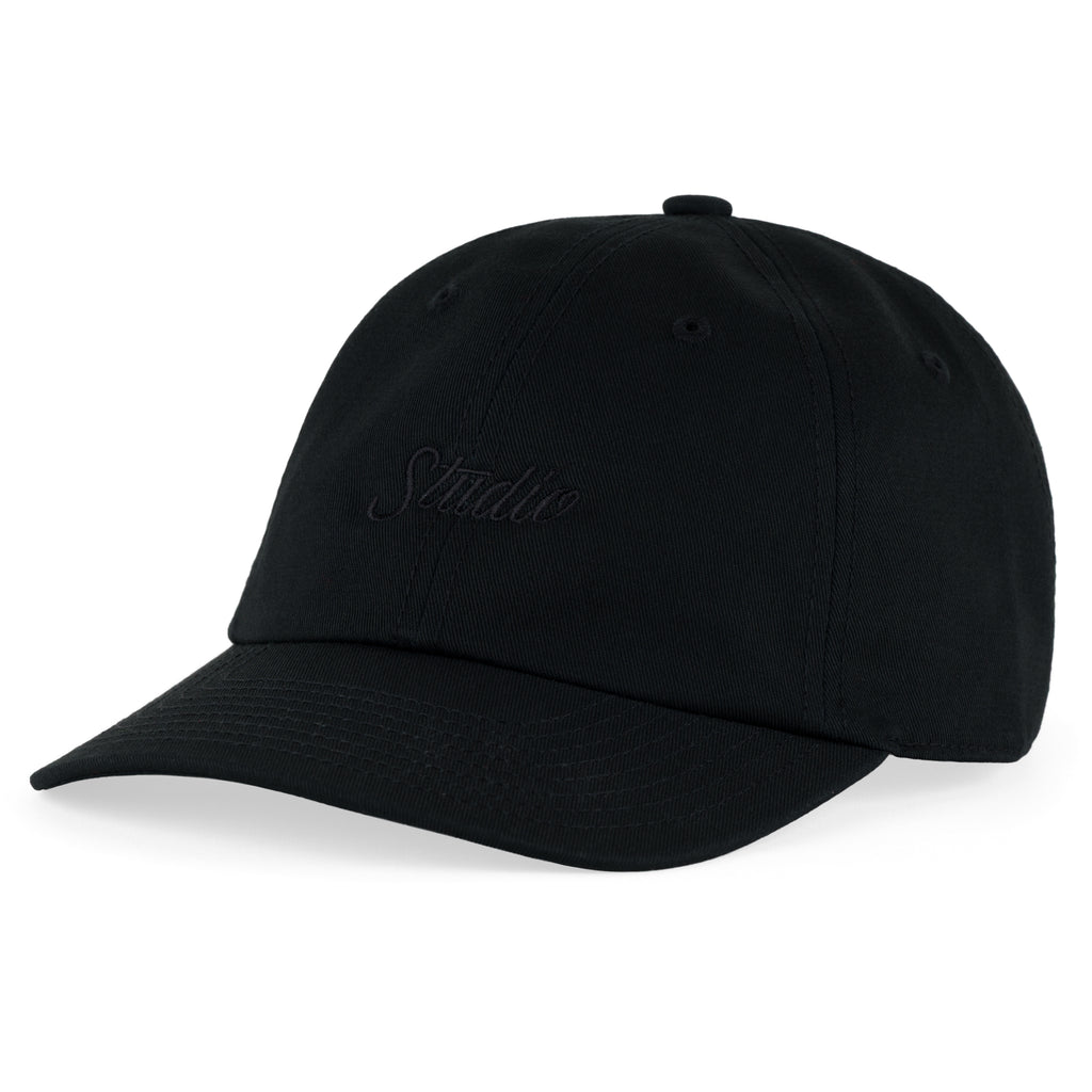 Small Script -  6 Panel - Black/Black
