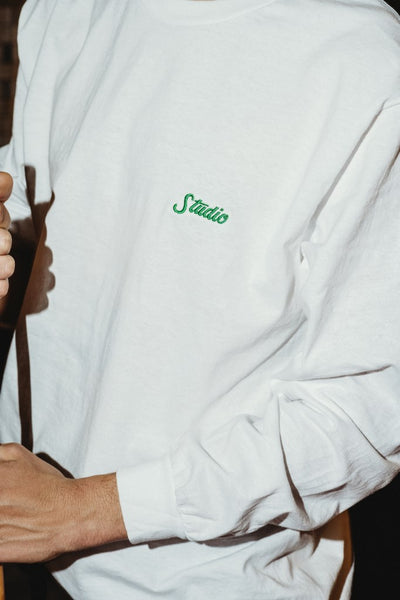 Small Script - L/S Tee - White - SOLD OUT