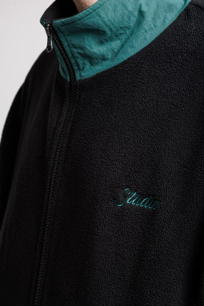 Peace Polar Fleece - Black w/Hunter Green Ripstop Trim
