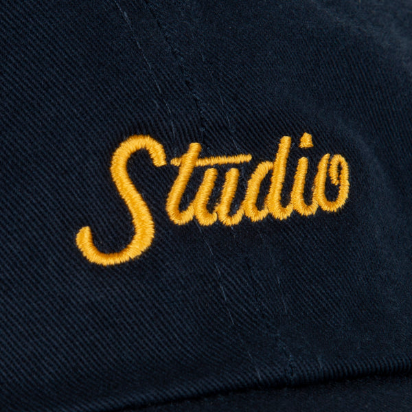 Small Script - 6 Panel Hat - Navy w/gold - SOLD OUT