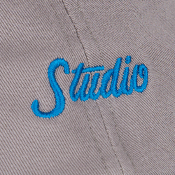 Small Script - 6 Panel Hat - Grey w/blue - SOLD OUT
