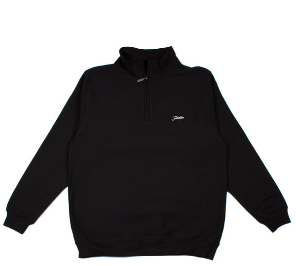 Small Script - 1/4 Zip - Black - SOLD OUT