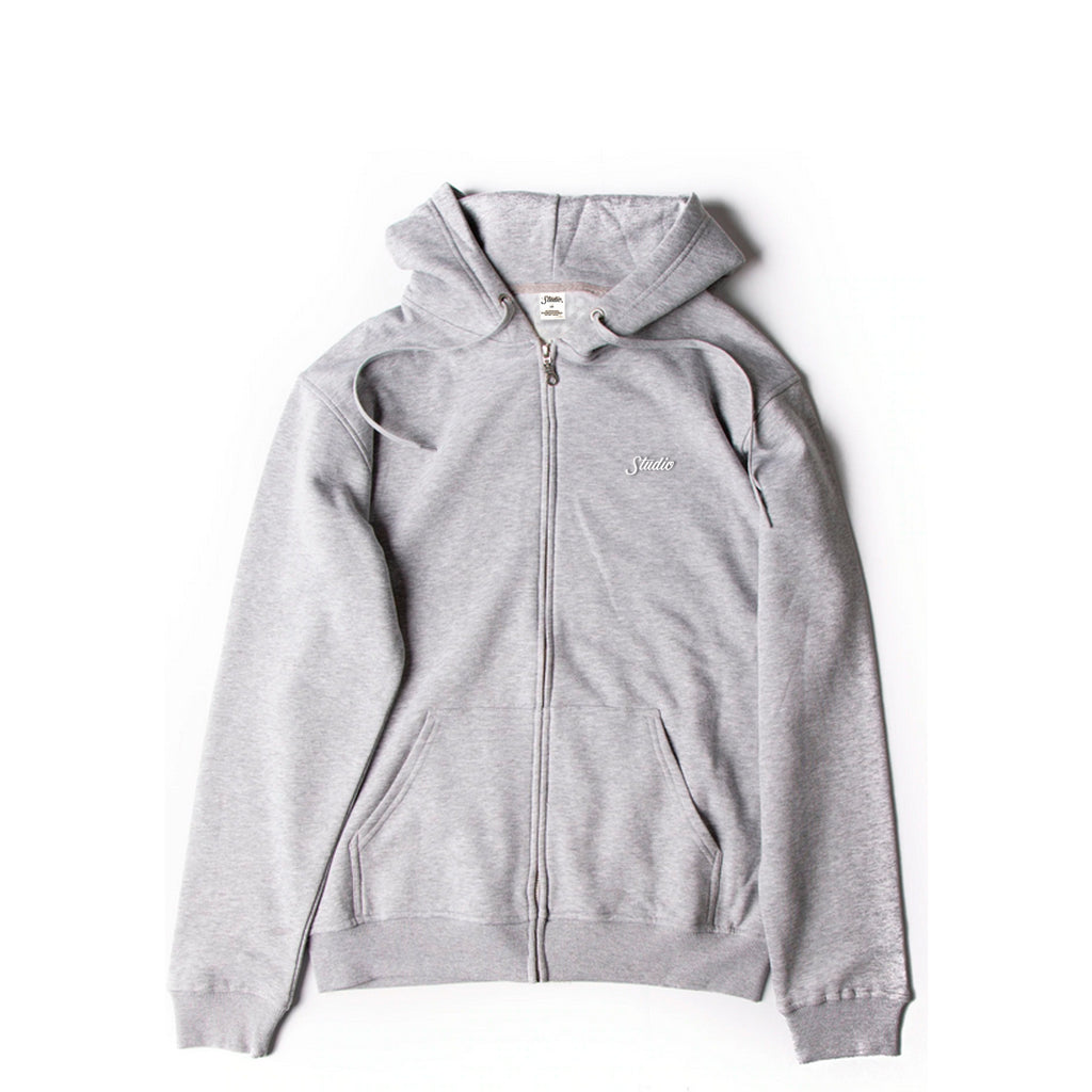 Small Script - Zip-Up Hoodie - Heather Grey - SOLD OUT